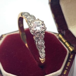 Antique Diamond Ring Art Deco 18ct Gold
