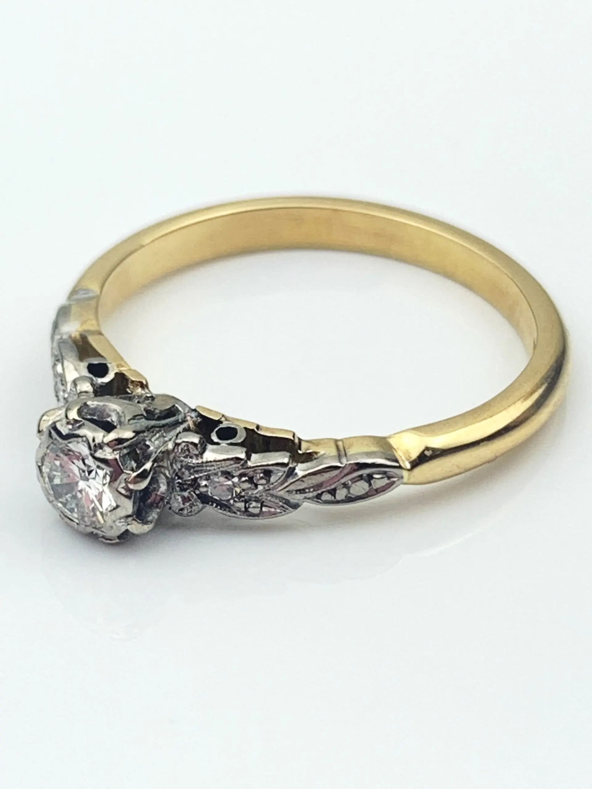 Antique Diamond Ring Art Deco 18ct Gold - Image 3