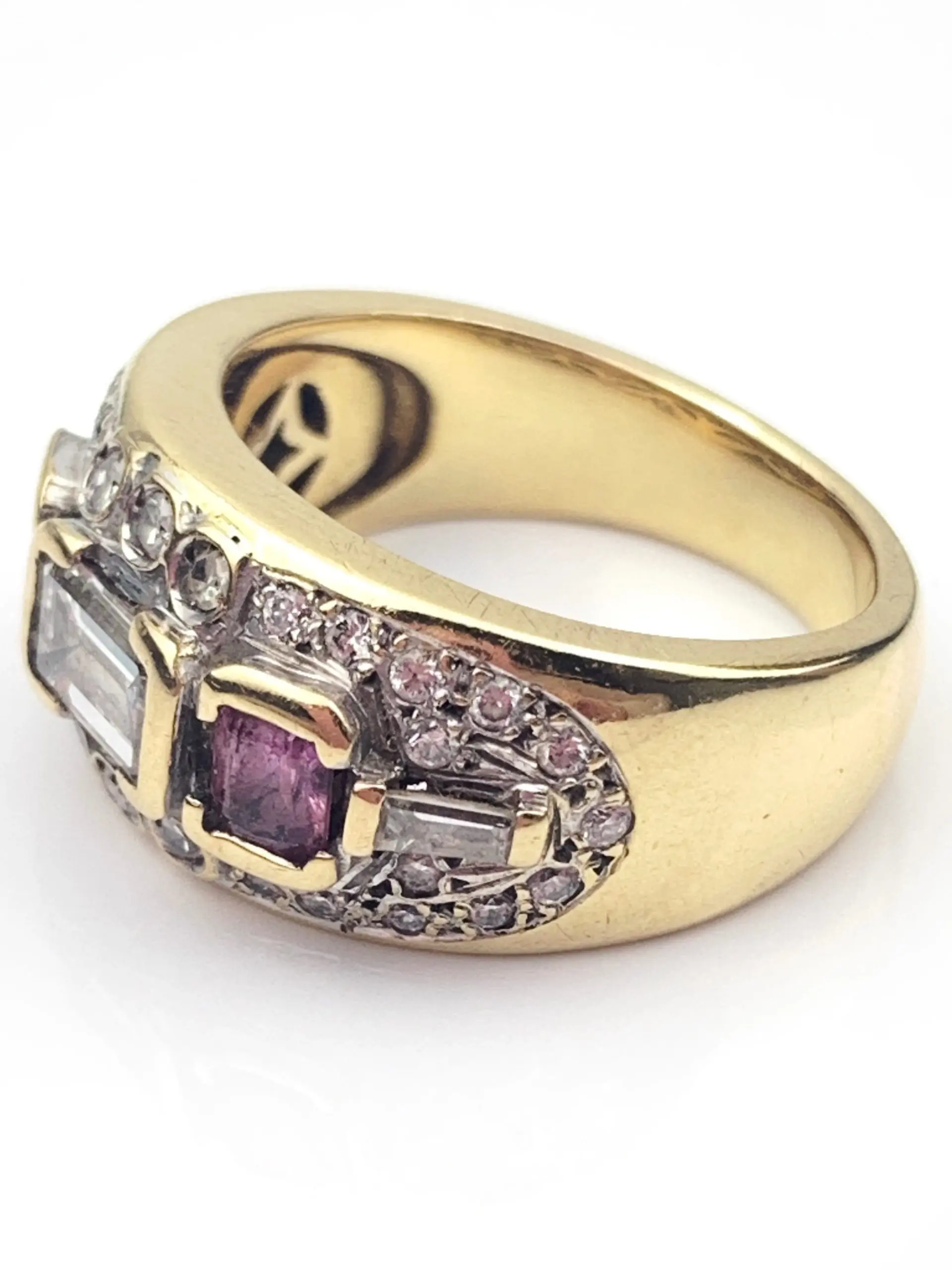 18ct Gold Diamond & Pink Sapphire Ring - Image 3