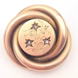 Victorian 9ct Gold Diamond Brooch