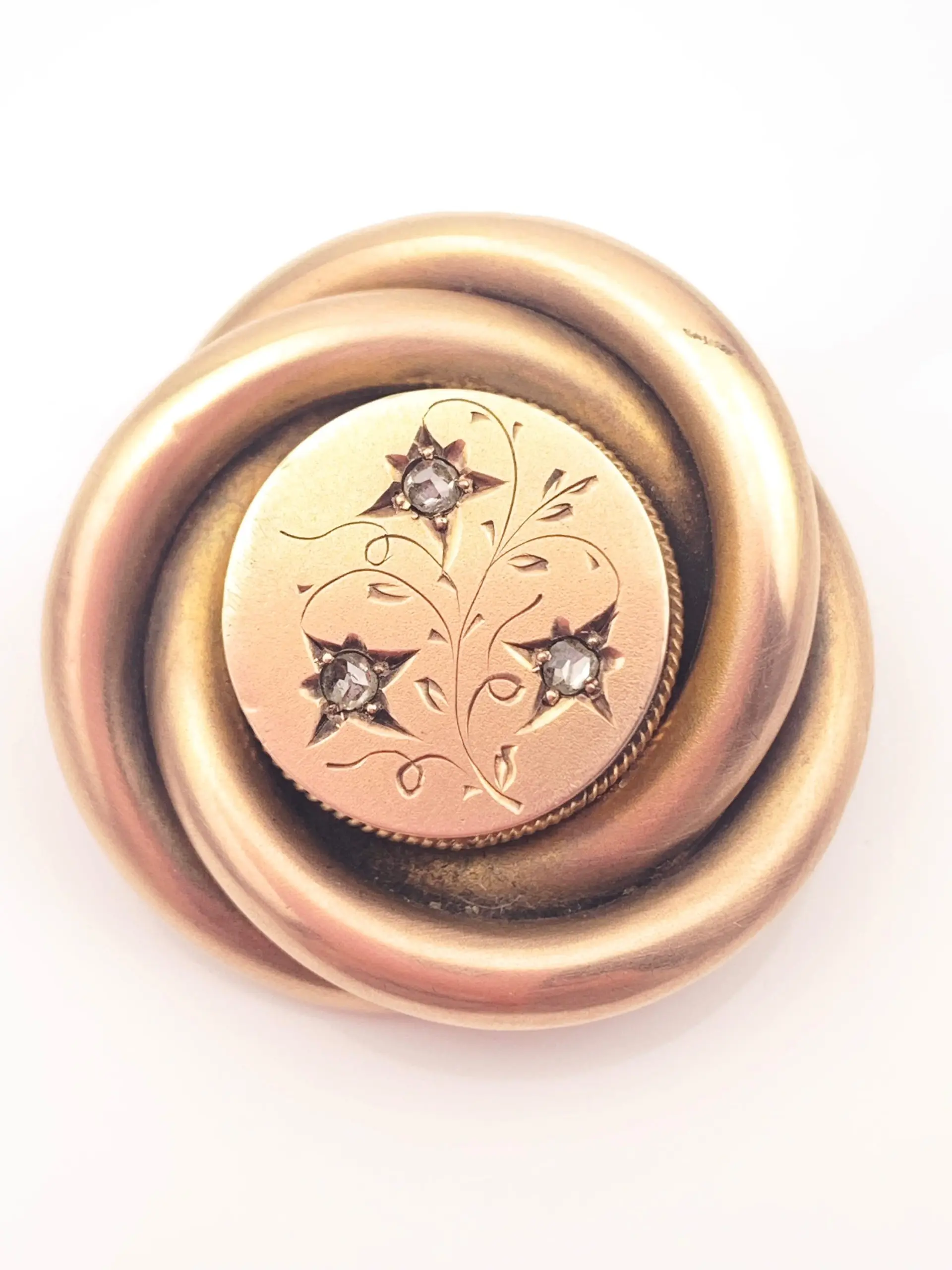 Victorian 9ct Gold Diamond Brooch