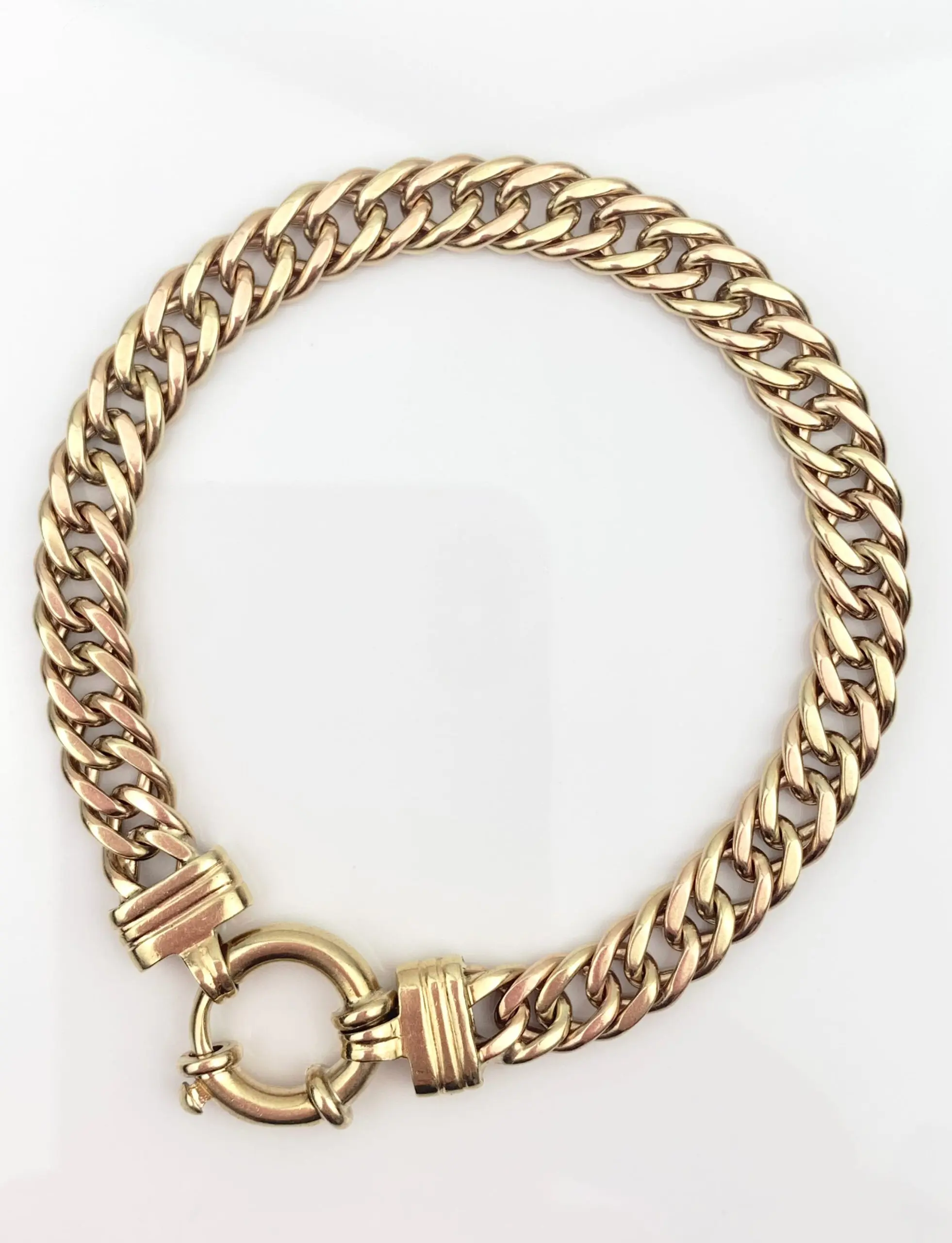 9ct Gold Bracelet Double Curb Link - Image 3