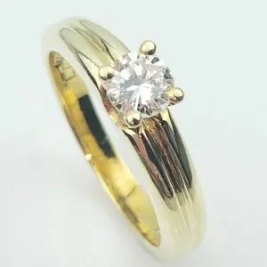 14ct Gold Solitaire Diamond Ring