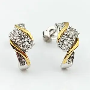 10ct Gold Diamond Earrings