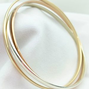 9ct Gold Bangles - Interconnected Trinity Bracelets