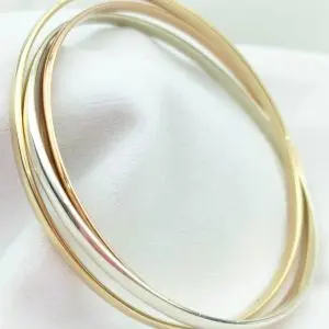 9ct Gold Bangles - Interconnected Trinity Bracelets