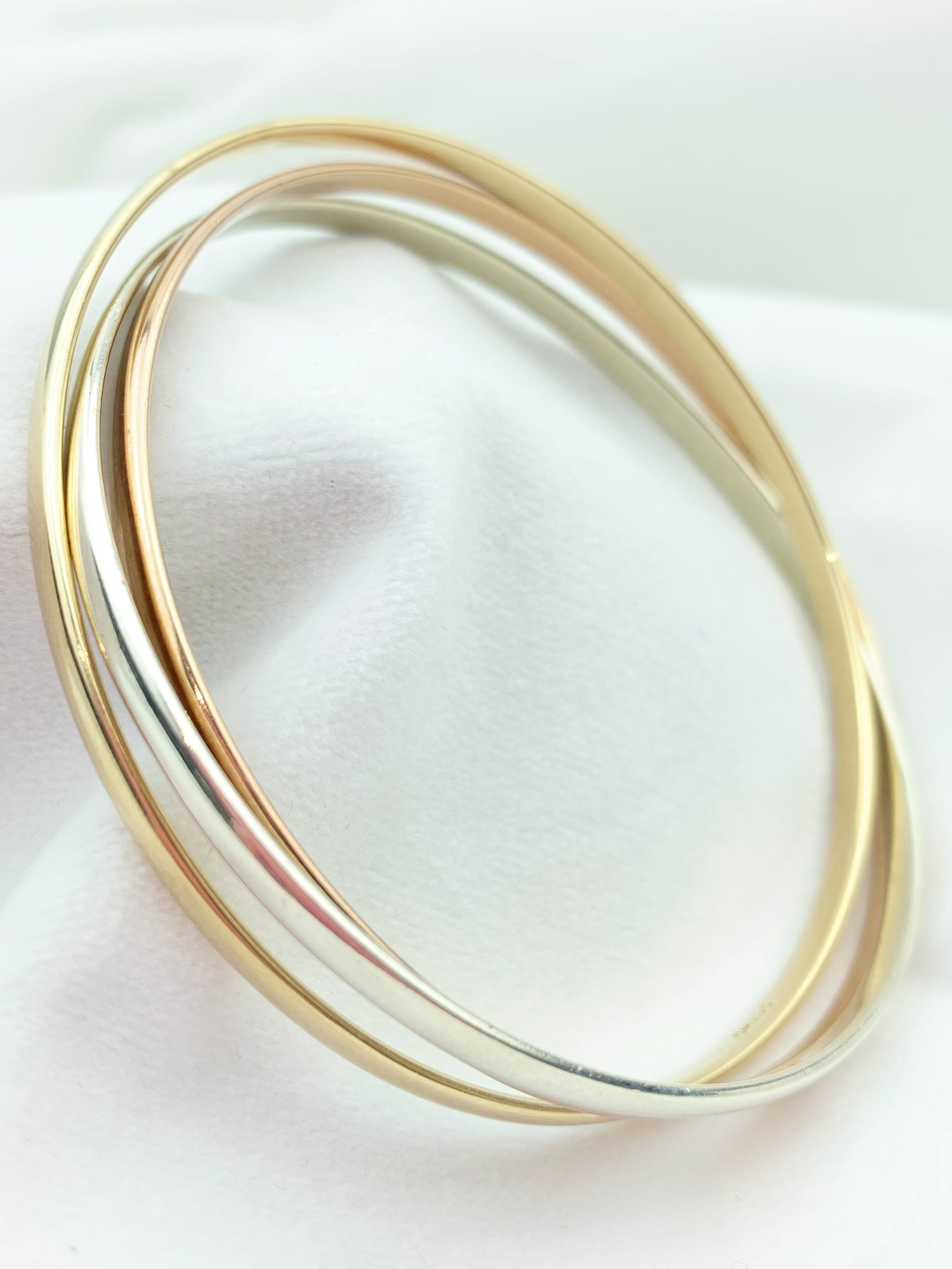 9ct Gold Bangles - Interconnected Trinity Bracelets