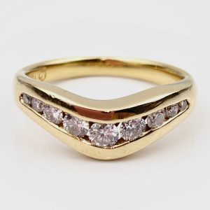 18ct Gold Wishbone Diamond Ring