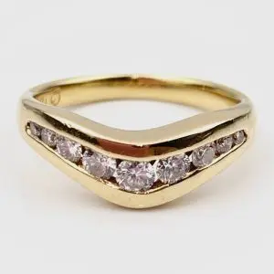 18ct Gold Wishbone Diamond Ring