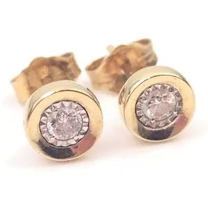 9ct Gold Diamond Earrings