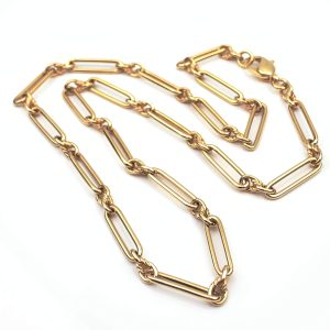 9ct Gold Chain Paperclip Necklace