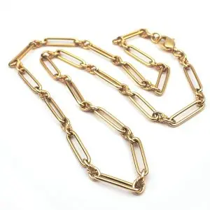 9ct Gold Chain Paperclip Necklace