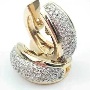 14ct Gold Diamond Earrings - 1.20ct