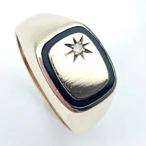 9ct Gold Diamond Signet Ring