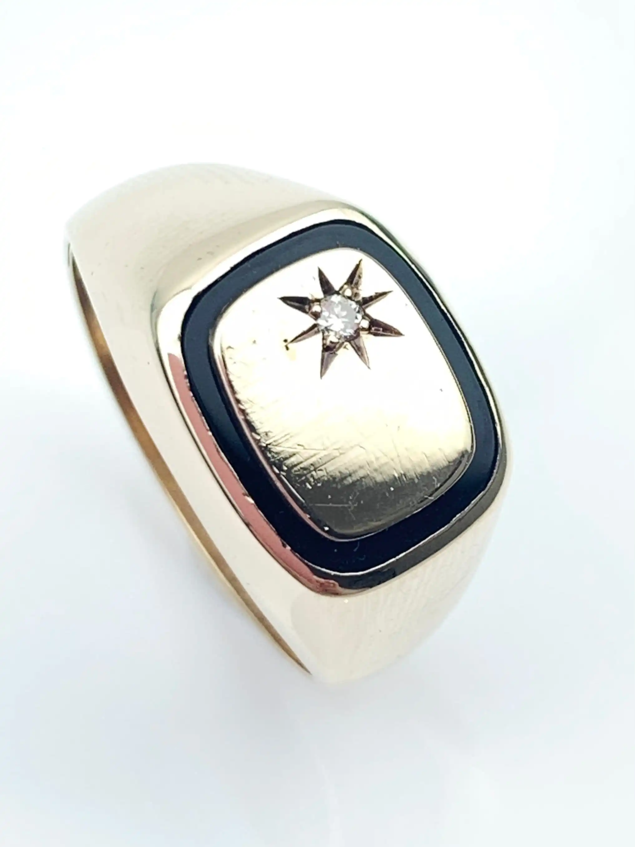9ct Gold Diamond Signet Ring